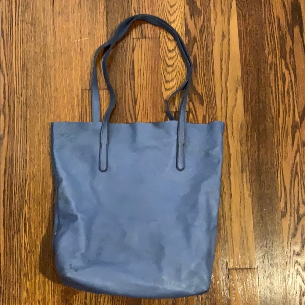 ModCloth Sky Blue Leather Shopper Tote
